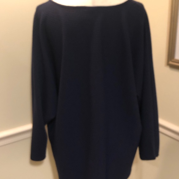 Ruby Rd. Dark Blue V-Neck Top - Picture 5 of 7